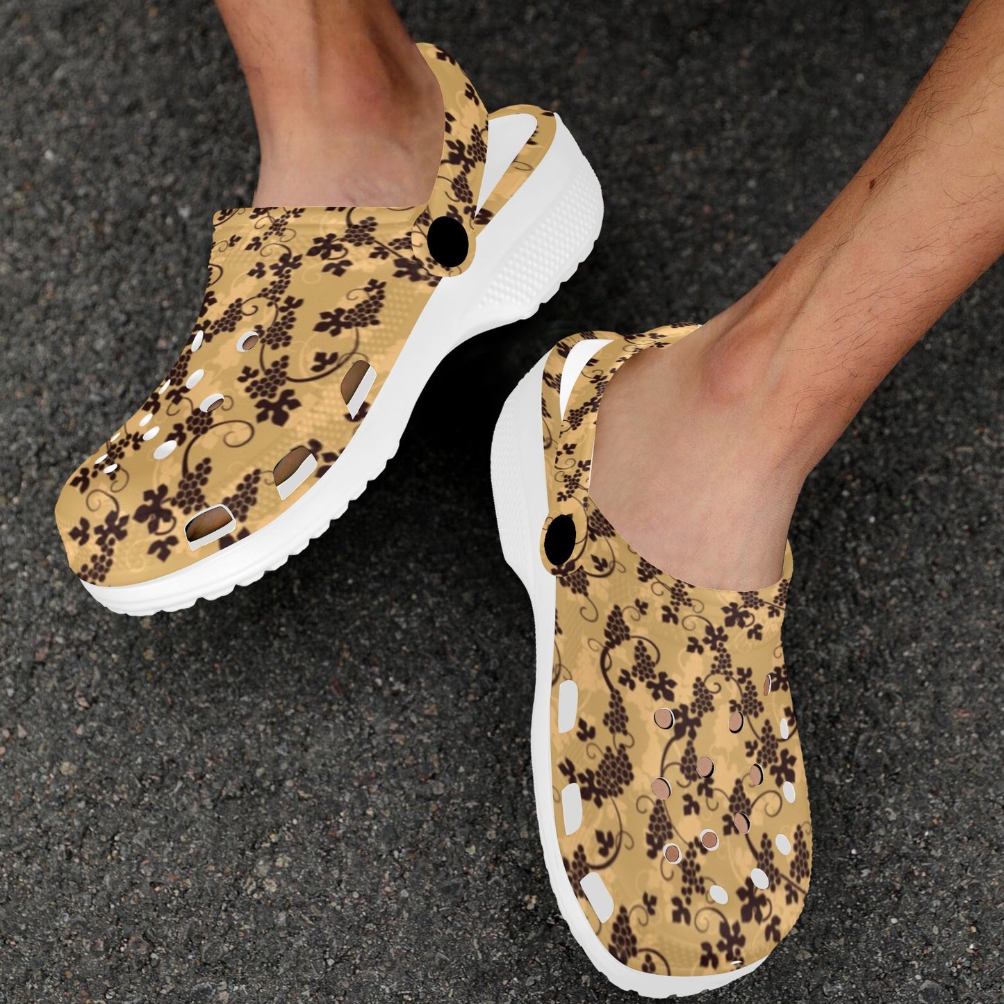 Wine Grape Design Print Unisex Clogs Shoes