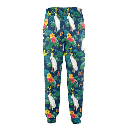 Cockatoo Tropical Pattern Print Design 02 Men's Casual Track Pants