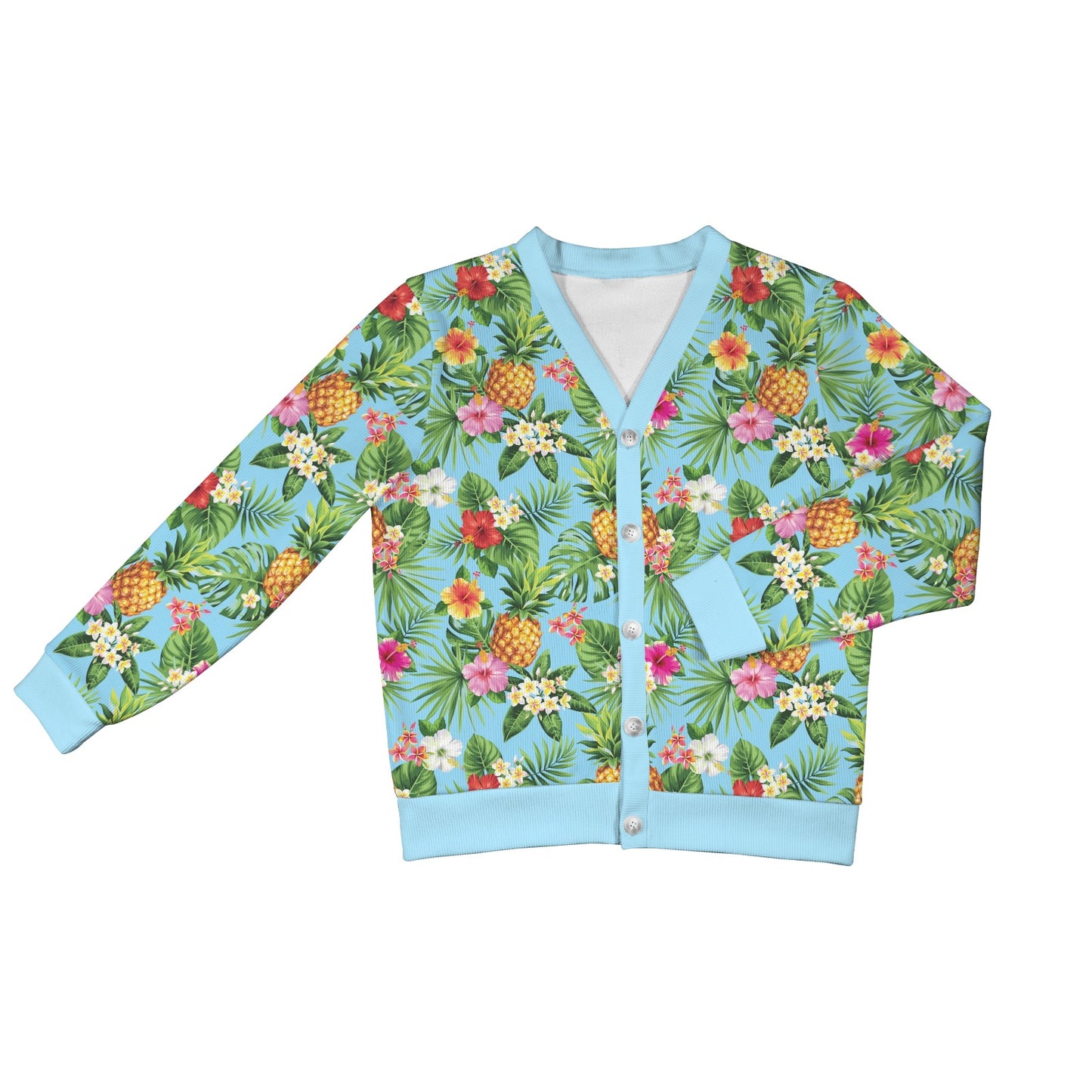 Pineapple Hawaiian flower Tropical Women's Cardigan