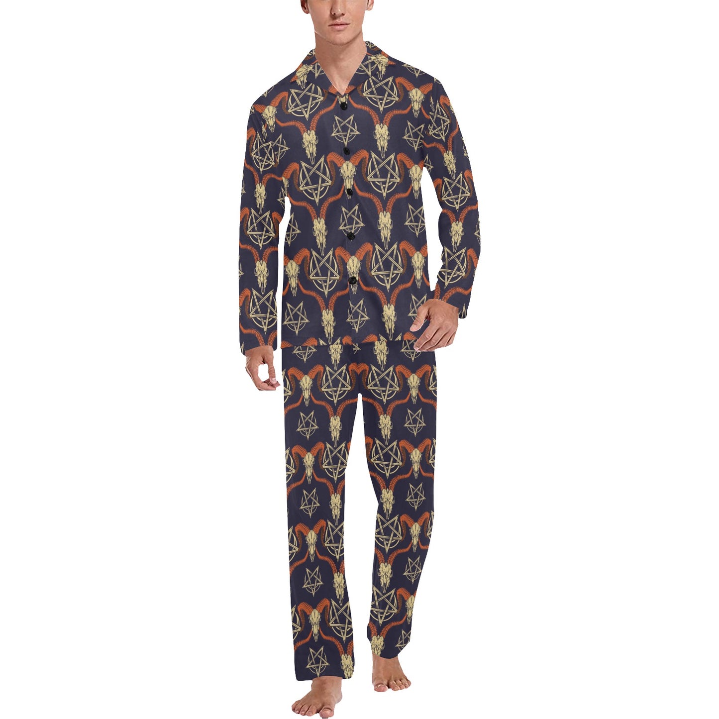 Buffalo Head Print Design LKS403 Men's Long Pajama Set