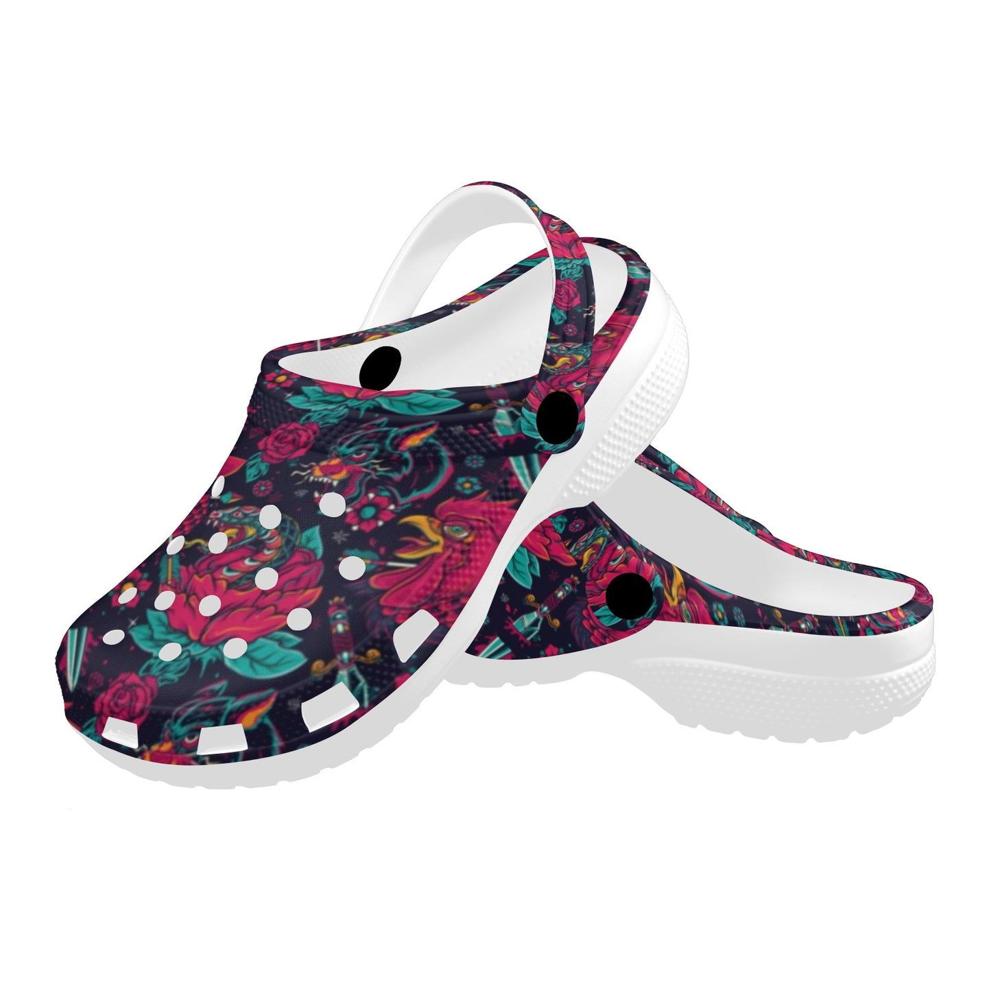 Old School Tattoo Print Unisex Clogs Shoes