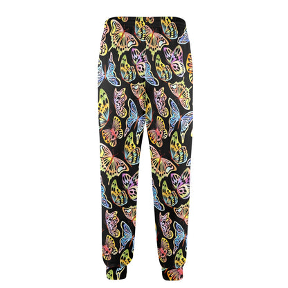 Butterfly Water Color Rainbow Men's Casual Track Pants
