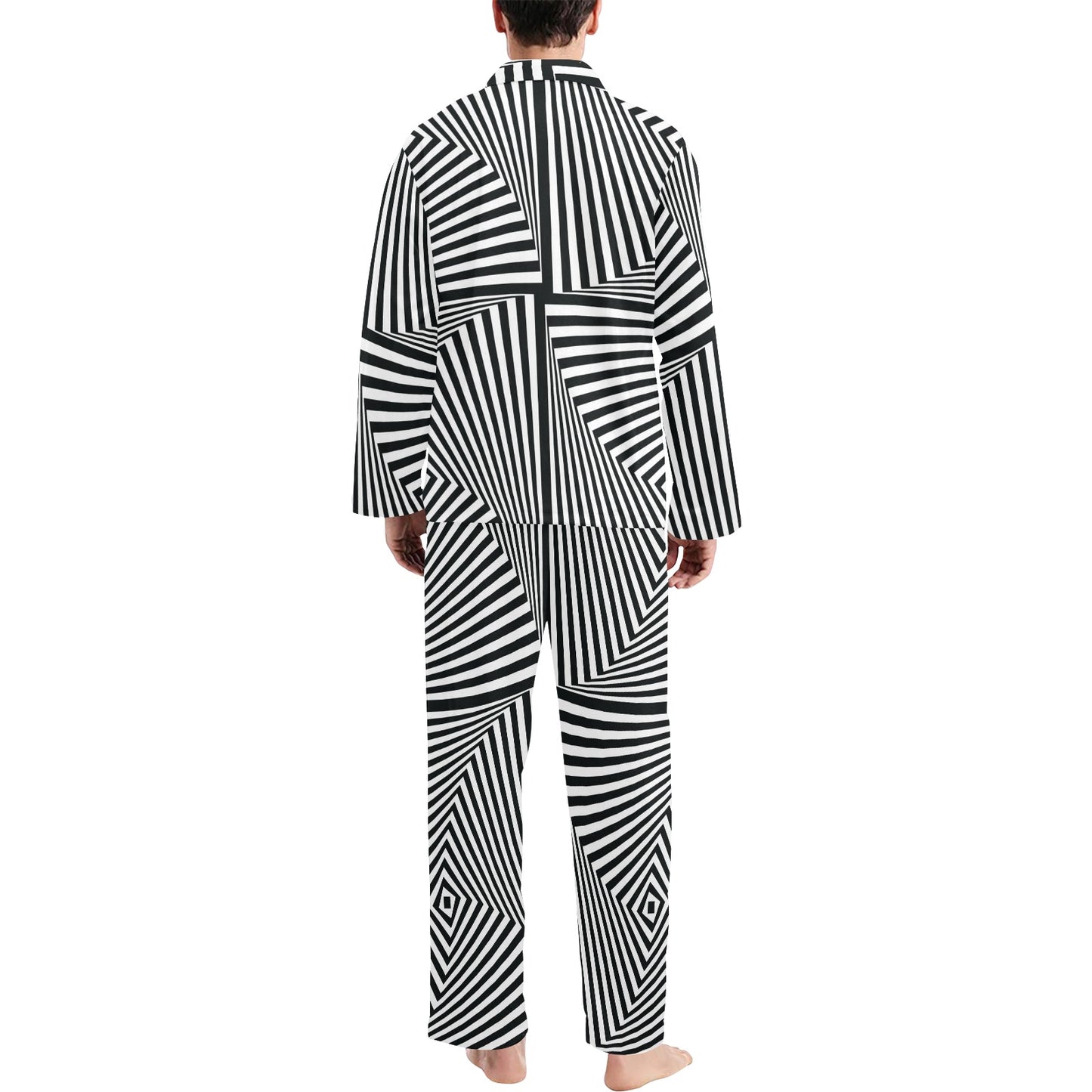 Vortex Print Design LKS302 Men's Long Pajama Set