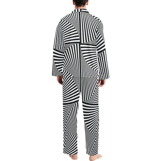 Vortex Print Design LKS302 Men's Long Pajama Set
