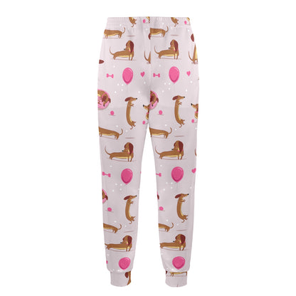 Dachshund Pattern Print Design 10 Men's Casual Track Pants