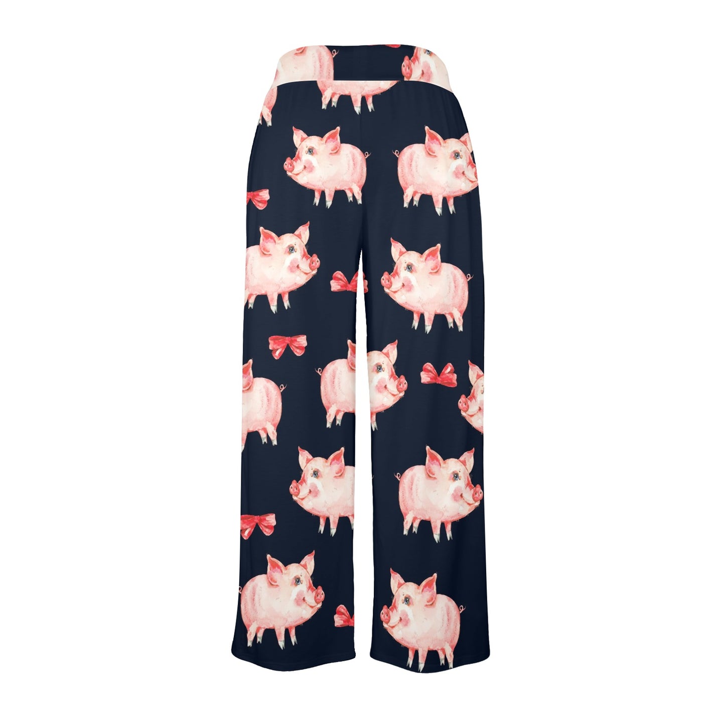 Pig Cute Pattern Print Design 02 Women's Wide Leg Lounge Pants