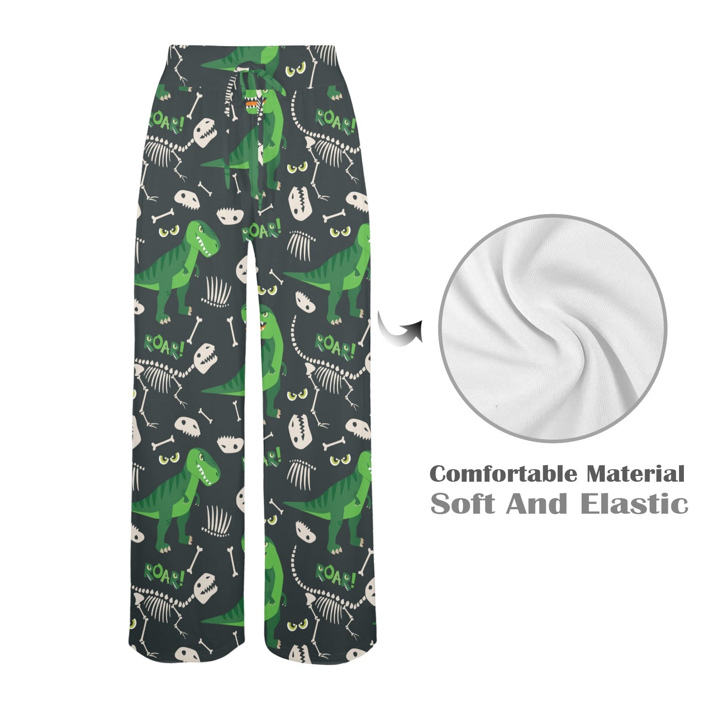 T Rex Pattern Print Design A05 Women's Wide Leg Lounge Pants