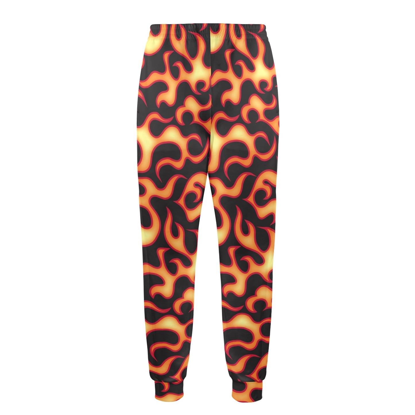 Flame Fire Themed Print Men's Casual Track Pants
