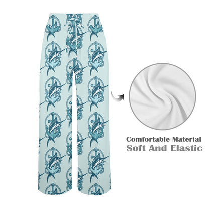 Swordfish Pattern Print Design 03 Women's Wide Leg Lounge Pants