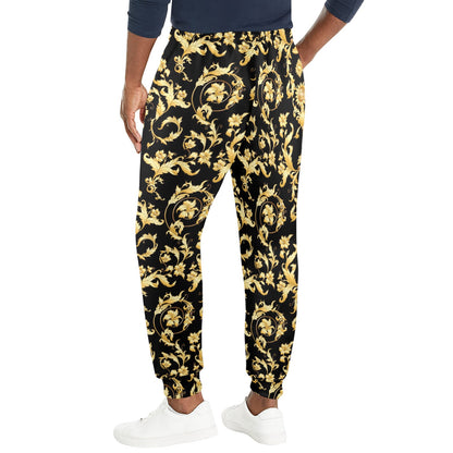 Baroque Golden Pattern Print Design 04 Men's Casual Track Pants