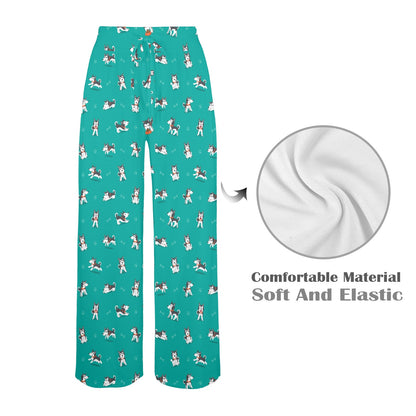 Siberian Huskies Print Design LKS303 Women's Wide Leg Lounge Pants
