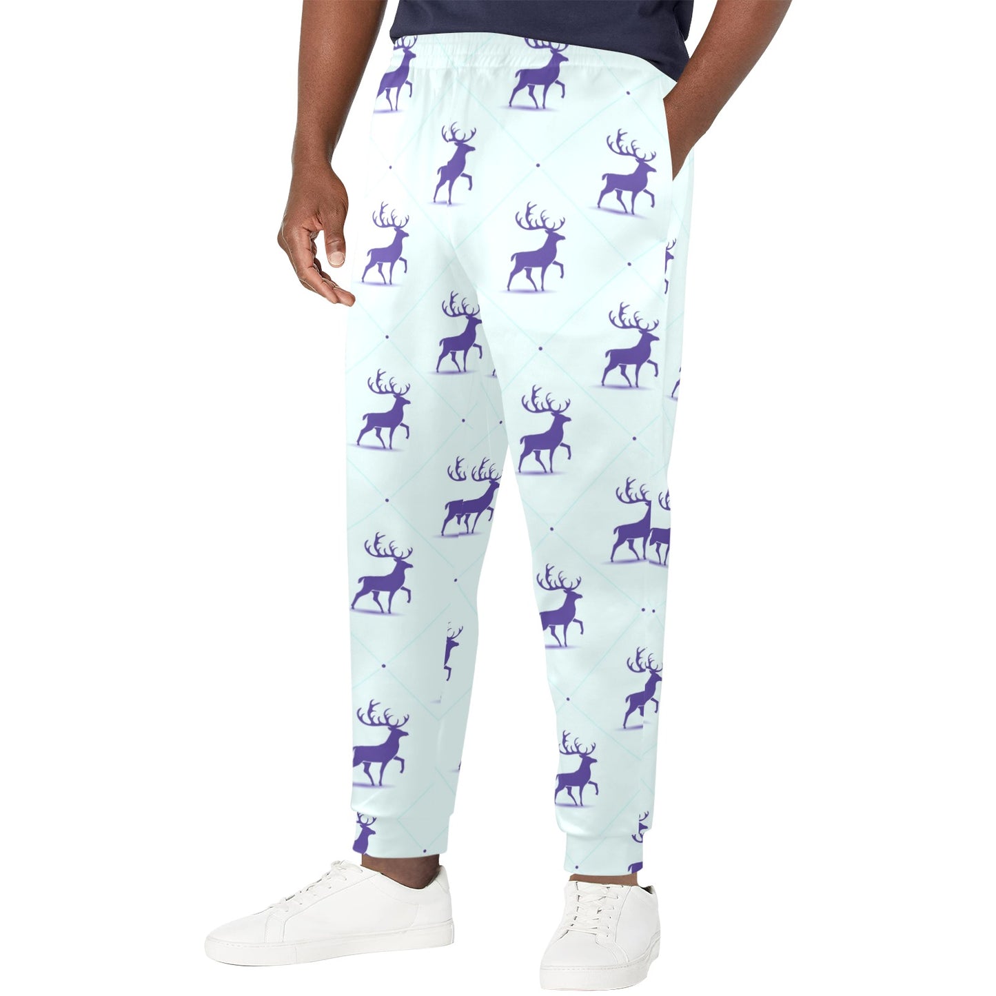 elk Design Print Pattern JJ0195 Men's Casual Track Pants