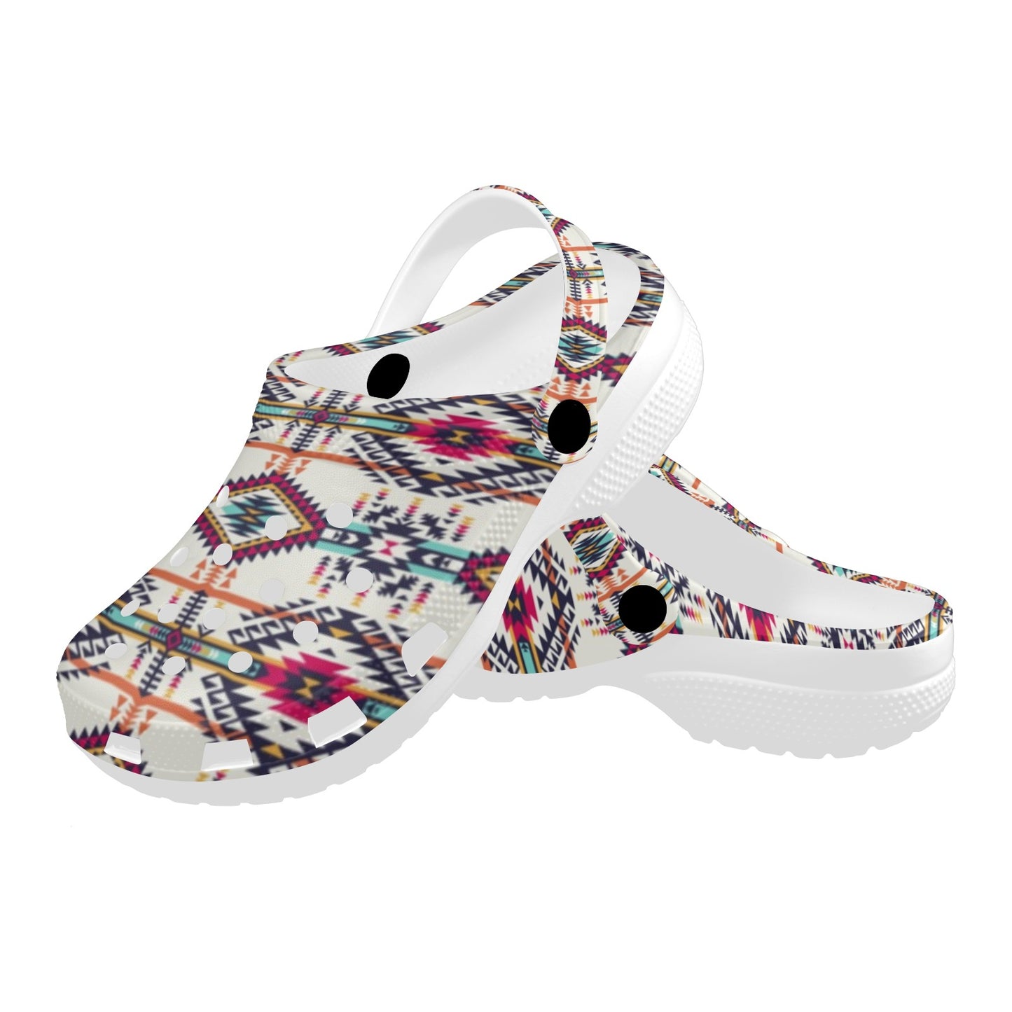 Indian Navajo Art Themed Design Print Unisex Clogs Shoes