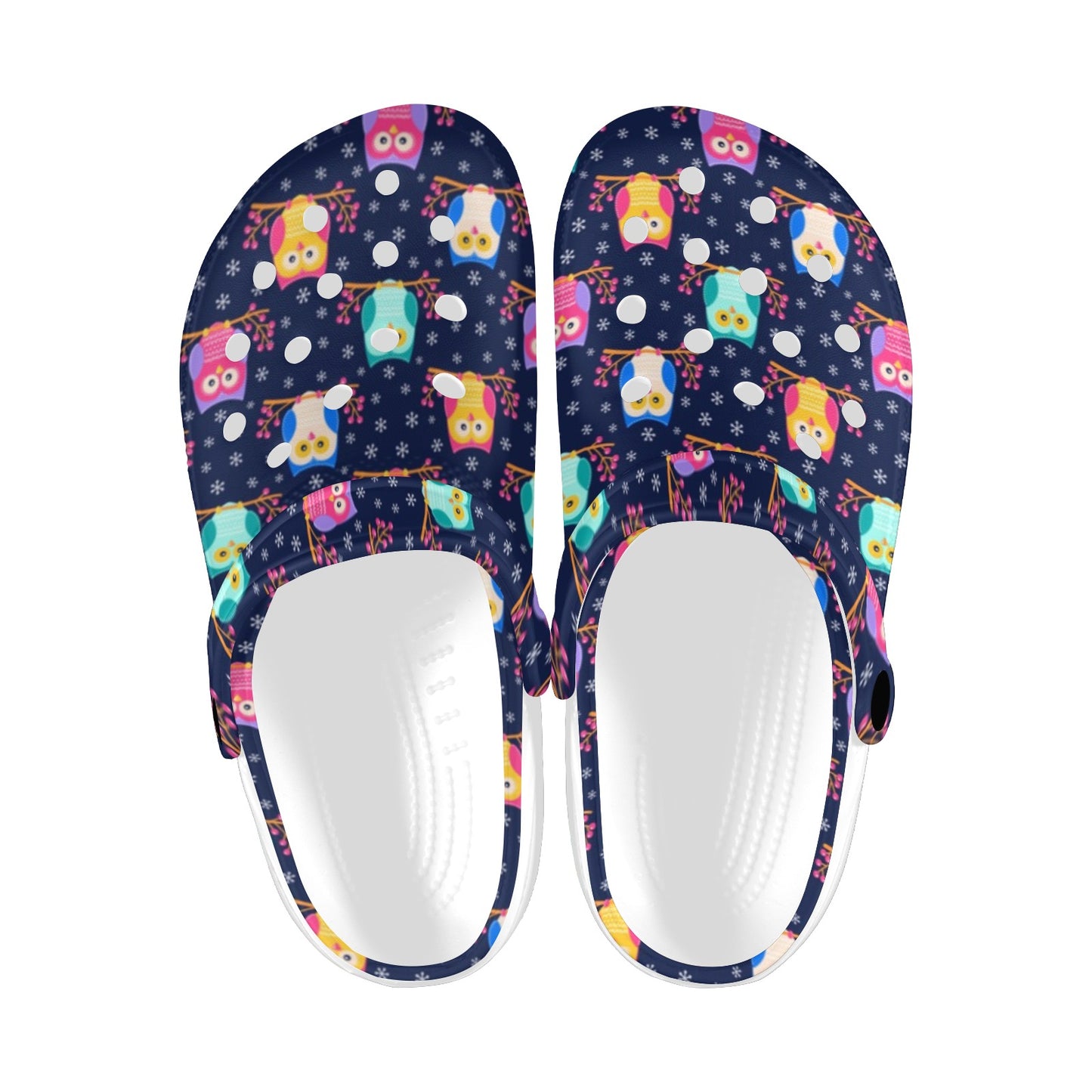 Owl Cute Themed Design Print Unisex Clogs Shoes
