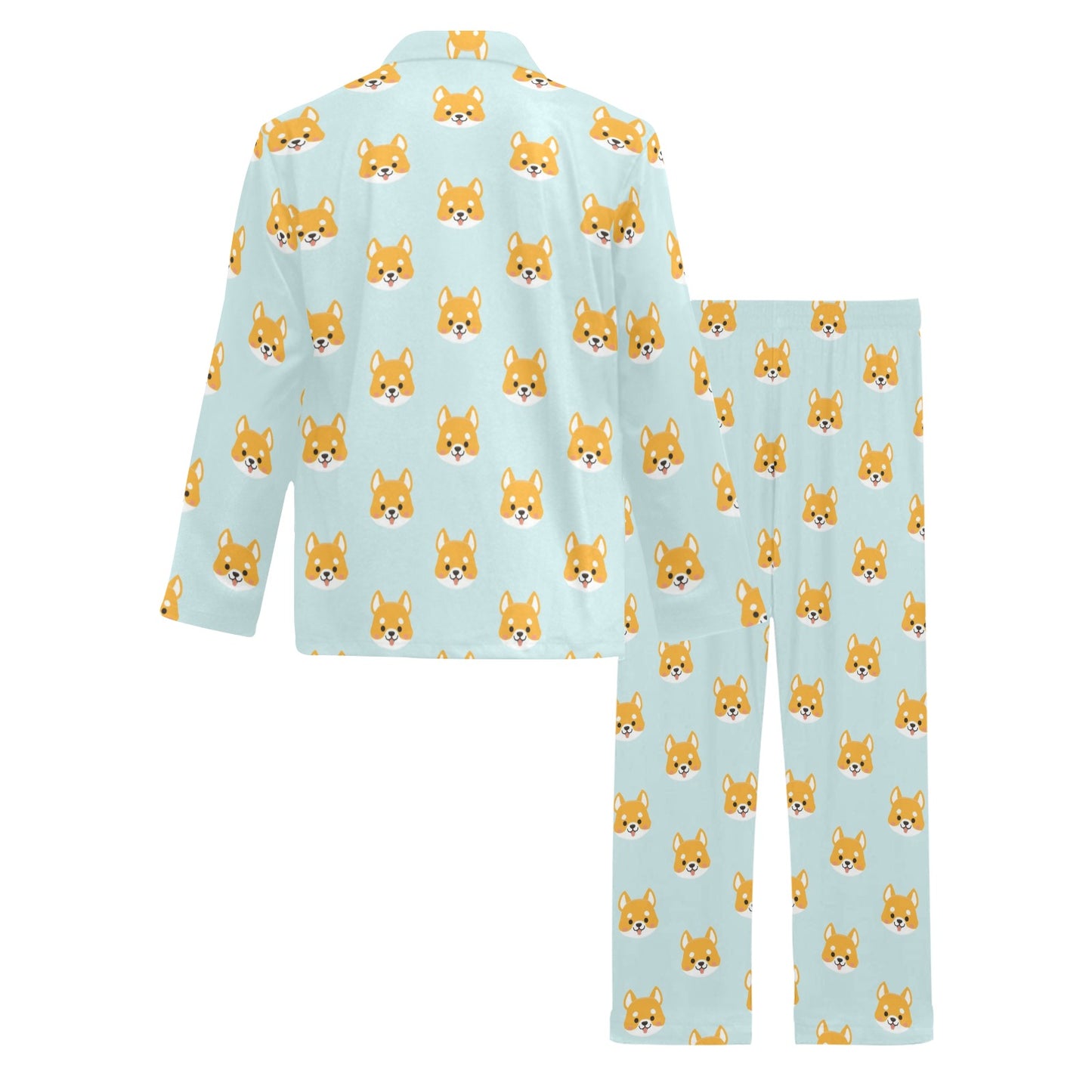 Shiba Inu Print Design LKS301 Men's Long Pajama Set