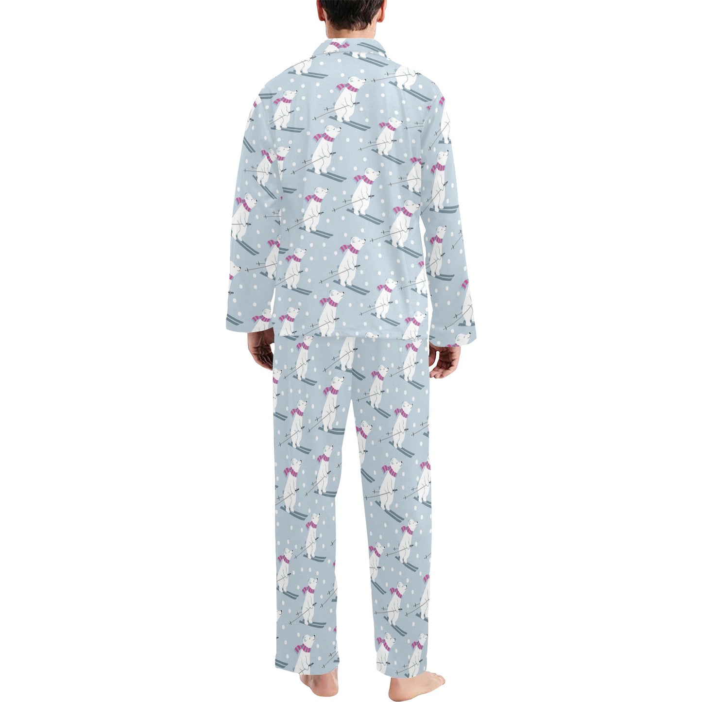 Ski Print Design LKS307 Men's Long Pajama Set