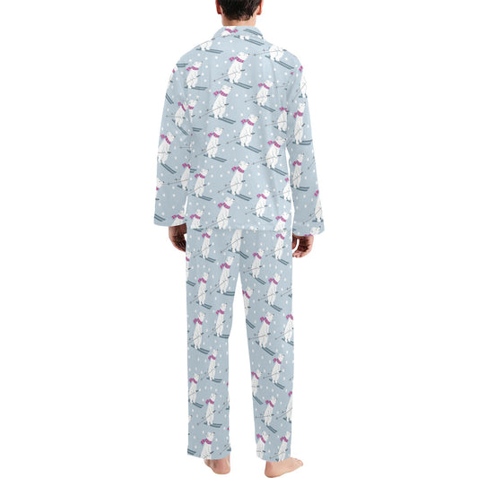 Ski Print Design LKS307 Men's Long Pajama Set