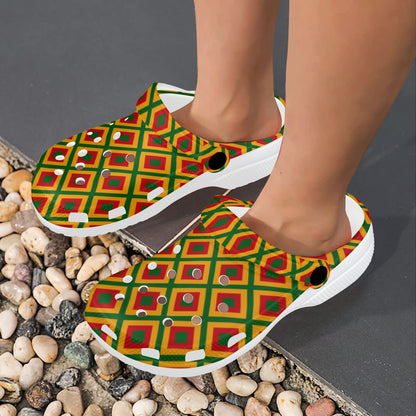 Rasta Reggae Color Cross Unisex Clogs Shoes