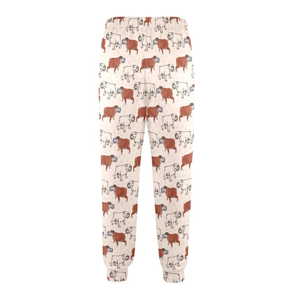 Bulldogs Pattern Print Design 04 Men's Casual Track Pants