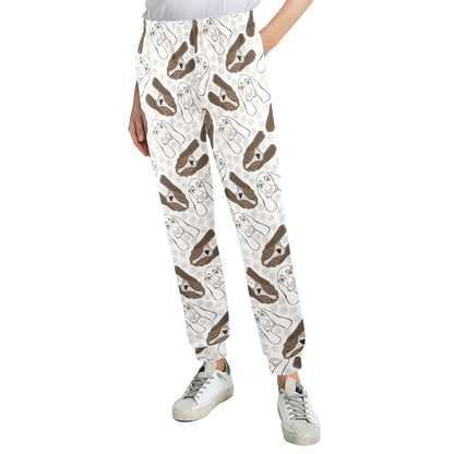 Basset Hound Pattern Print Design 01 Women's Casual Track Pants