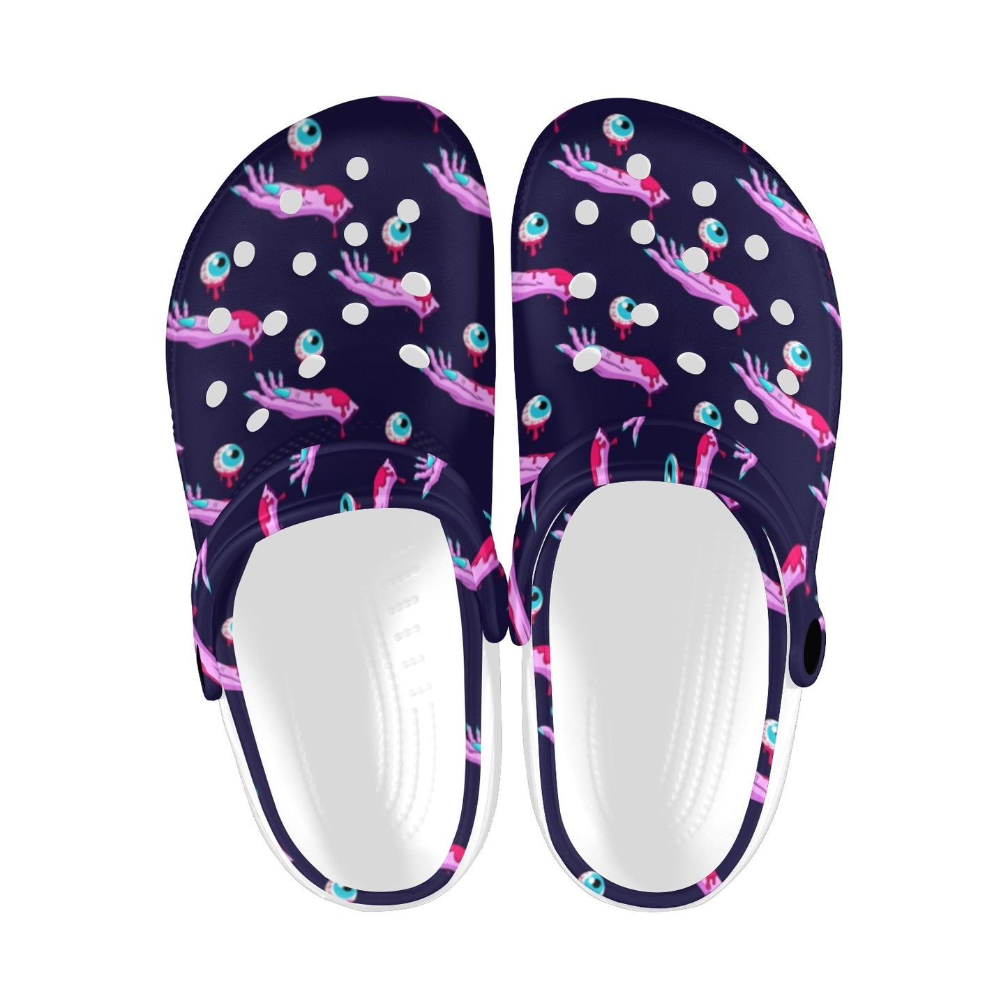 Zombie Pink Hand Design Pattern Print Unisex Clogs Shoes