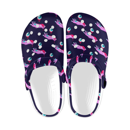 Zombie Pink Hand Design Pattern Print Unisex Clogs Shoes