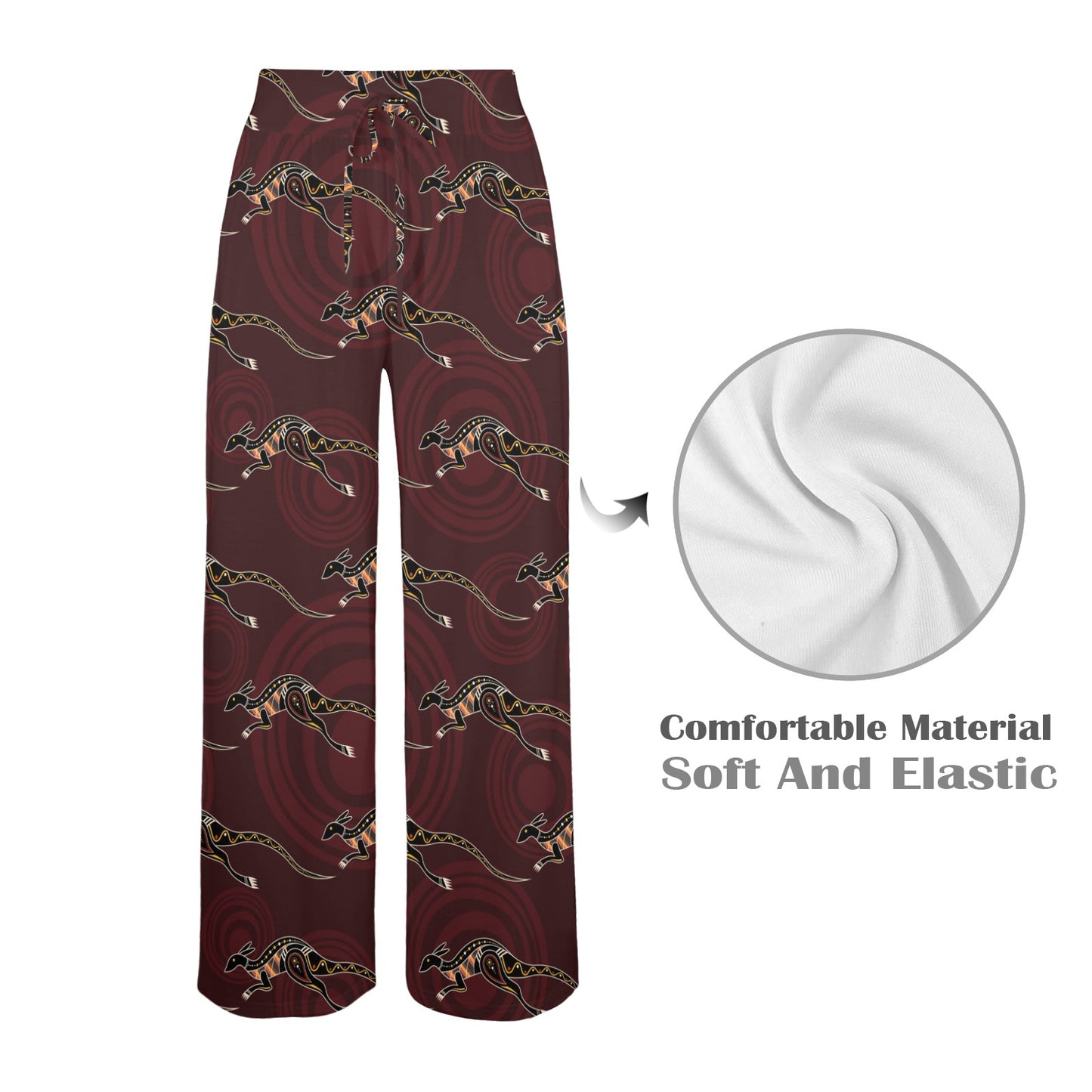 Kangaroos Pattern Print Design 05 Women's Wide Leg Lounge Pants