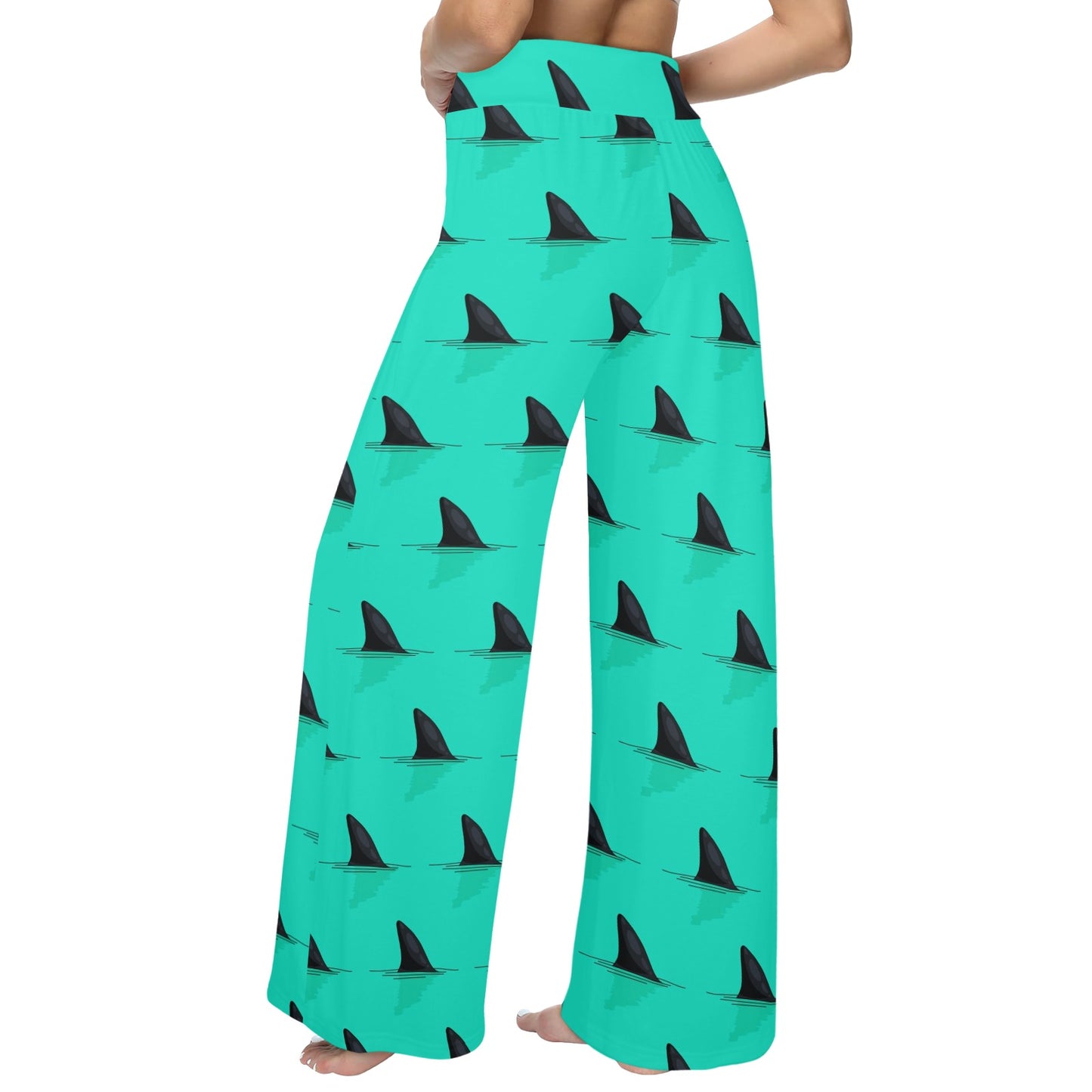 Shark Fin Pattern Women's Wide Leg Lounge Pants