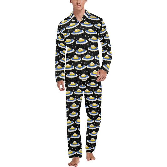 UFO Print Design LKS303 Men's Long Pajama Set