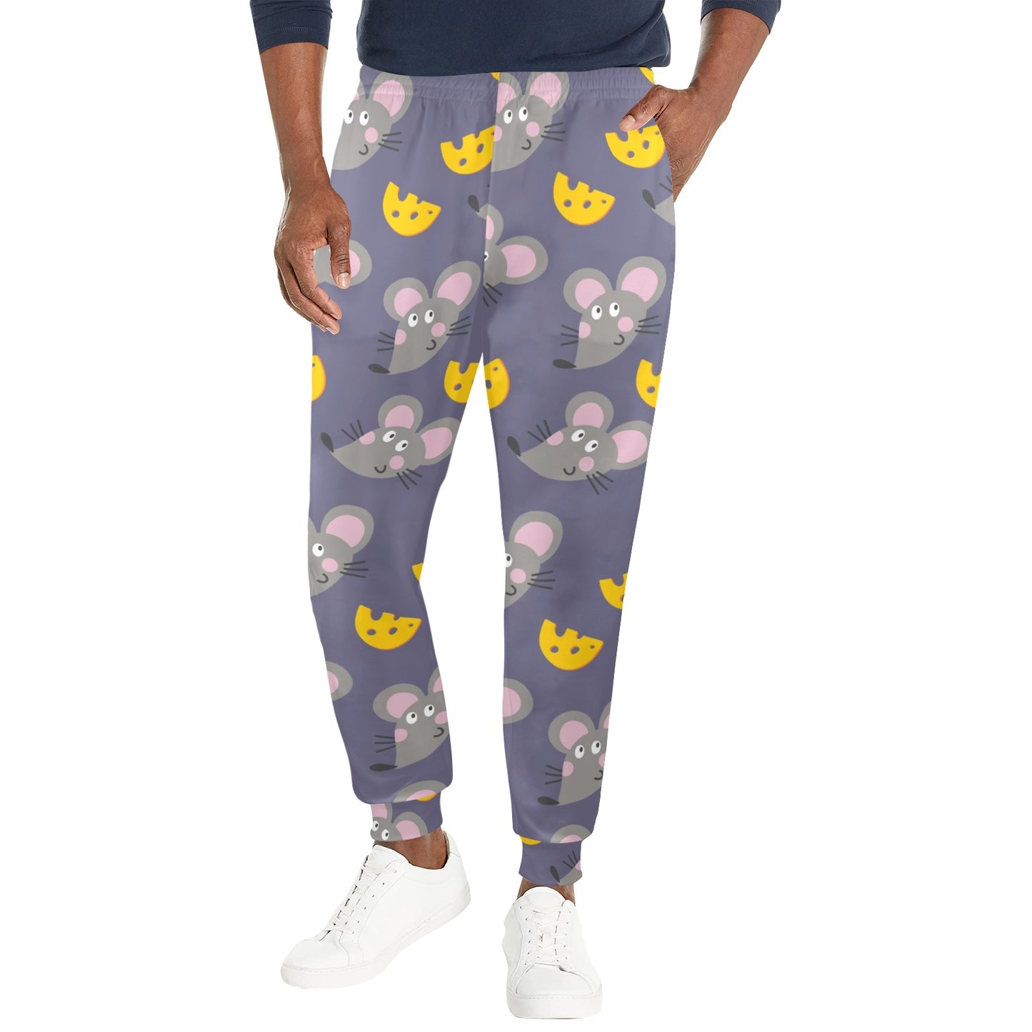 Rat With Cheese Pattern Print Design 01 Men's Casual Track Pants