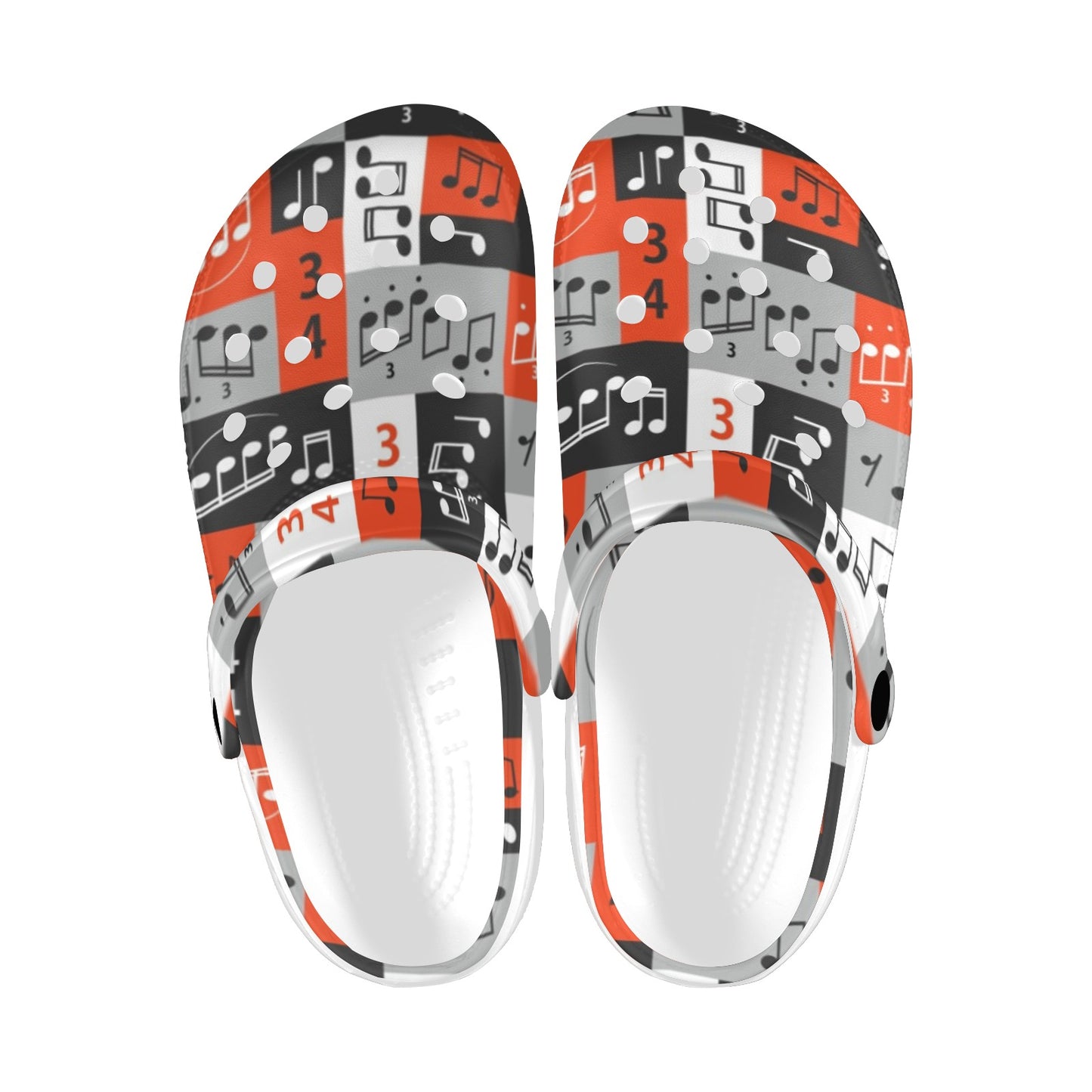 Music Note Design Themed Print Unisex Clogs Shoes