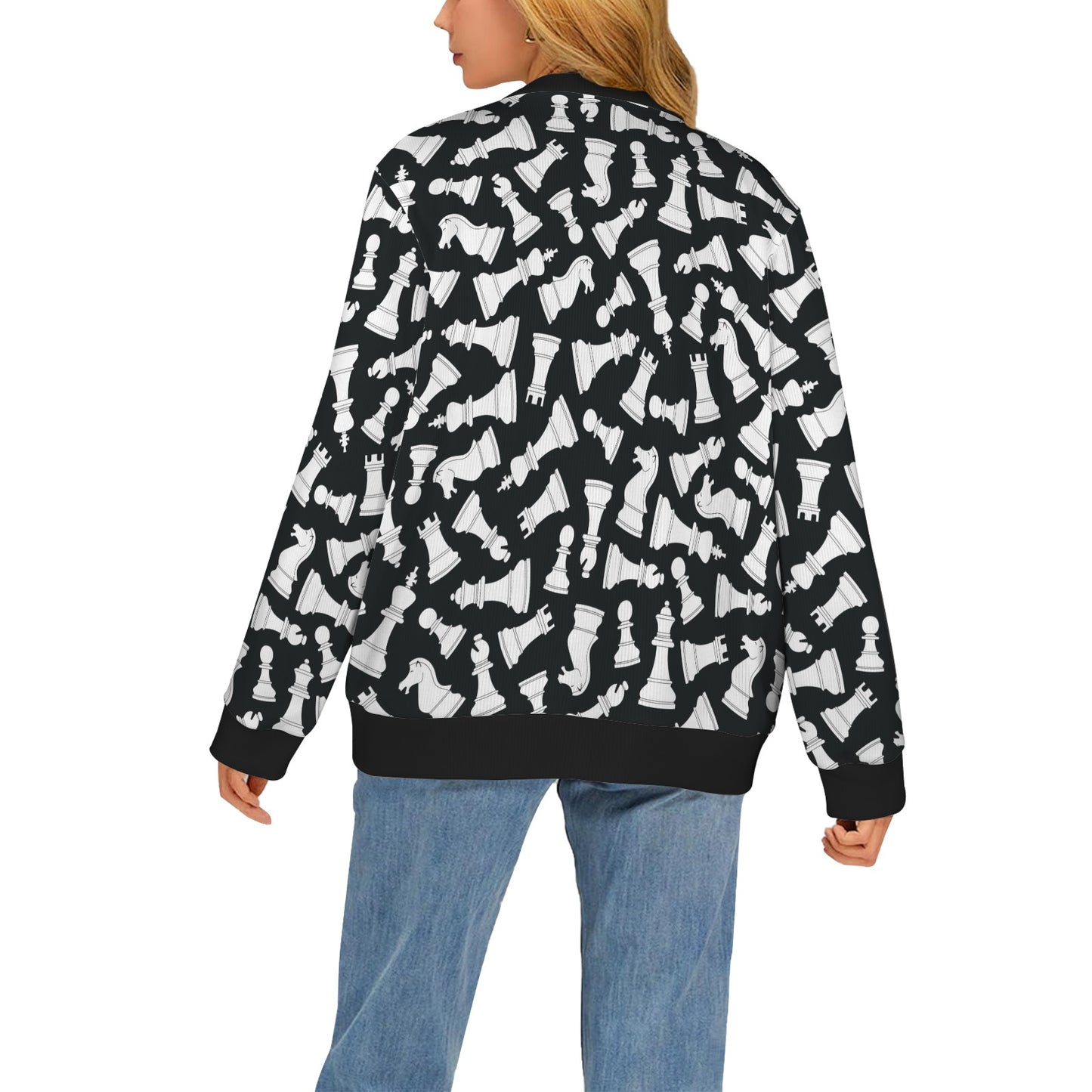 Chess Pattern Print Design 01 Women's Cardigan