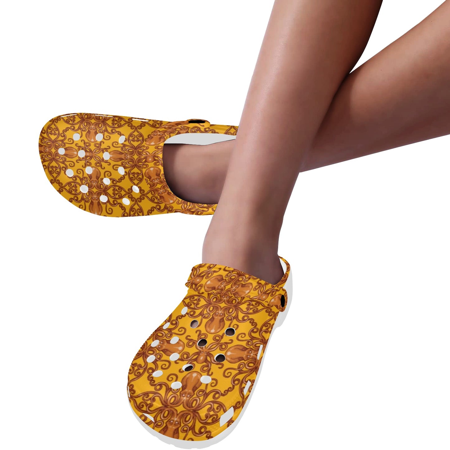 Octopus Background Design Print Unisex Clogs Shoes