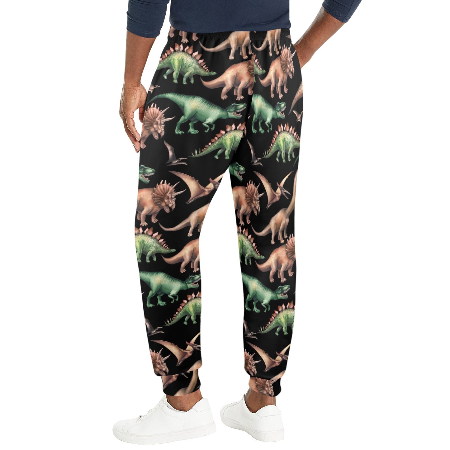 Dinosaur Print Pattern Men's Casual Track Pants