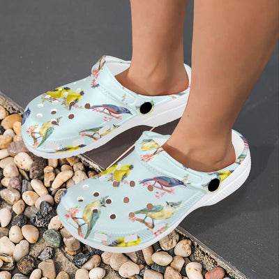 Bird Sweet Themed Print Pattern Unisex Clogs Shoes