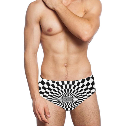 Checkered Flag Optical illusion Men's Swimming Briefs