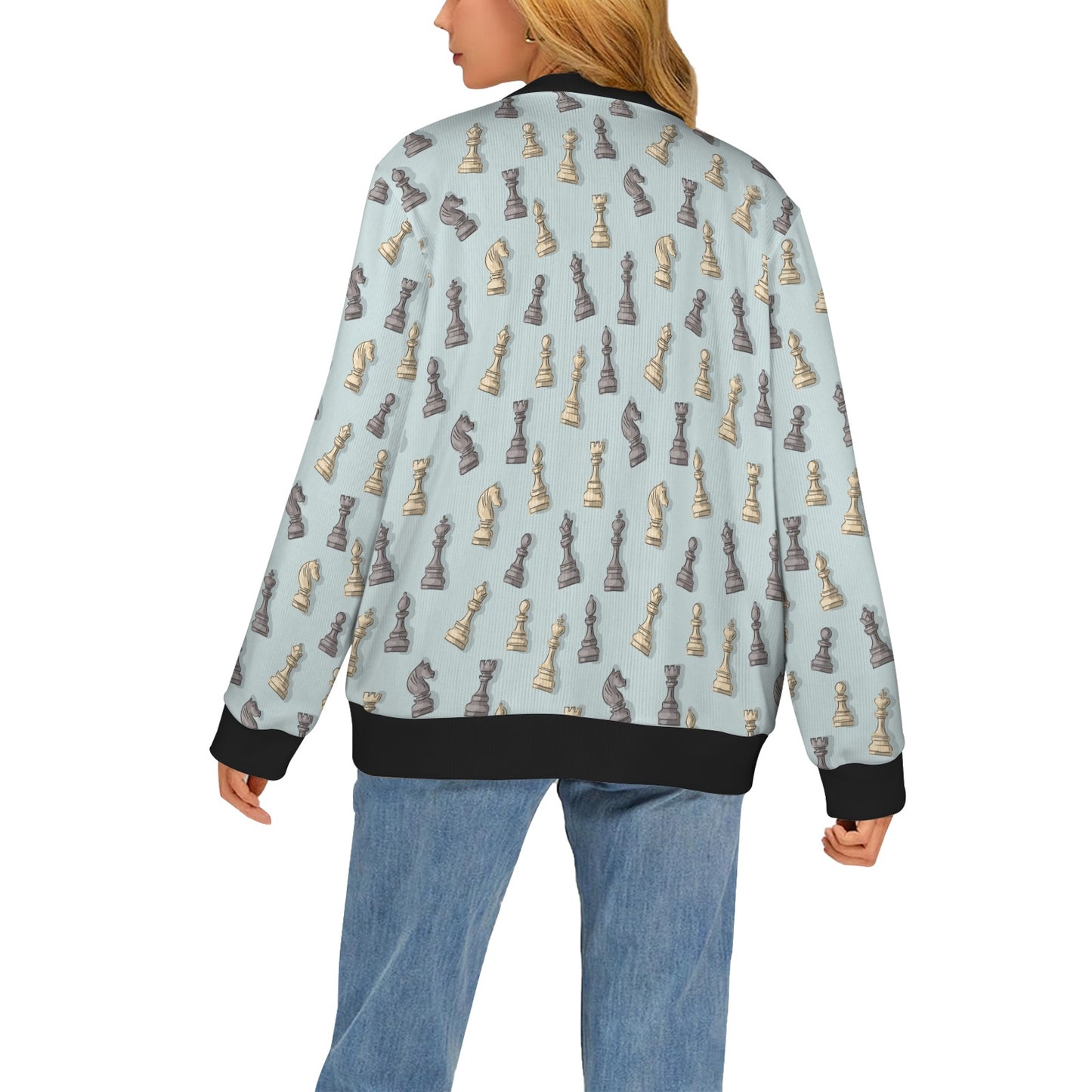 Chess Pattern Print Design 02 Women's Cardigan