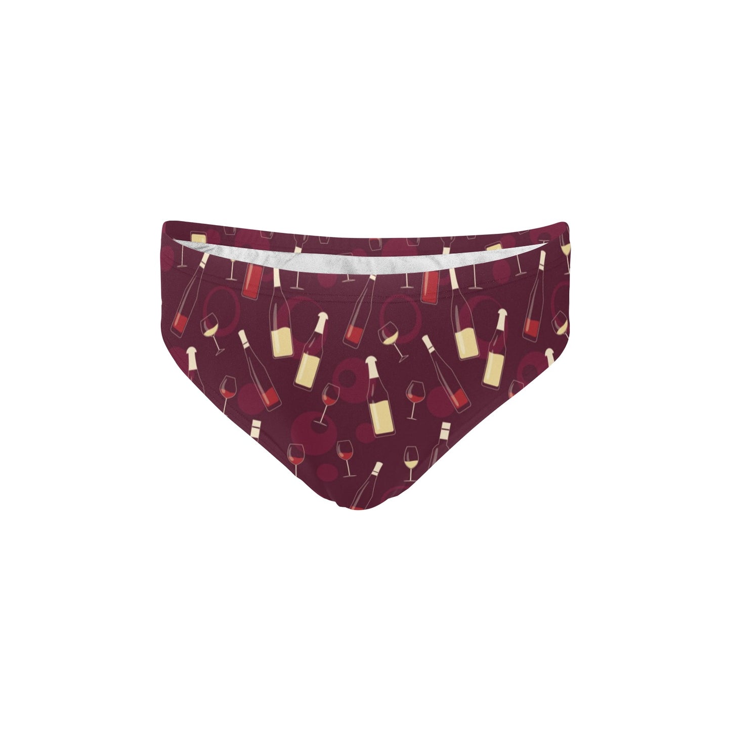 Wine Themed Pattern Print Men's Swimming Briefs
