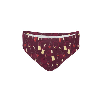 Wine Themed Pattern Print Men's Swimming Briefs