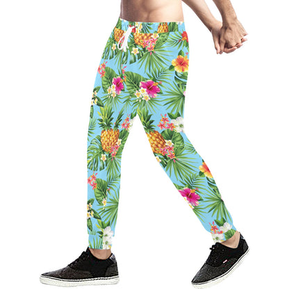 Pineapple Hawaiian flower Tropical Men's Sweatpants