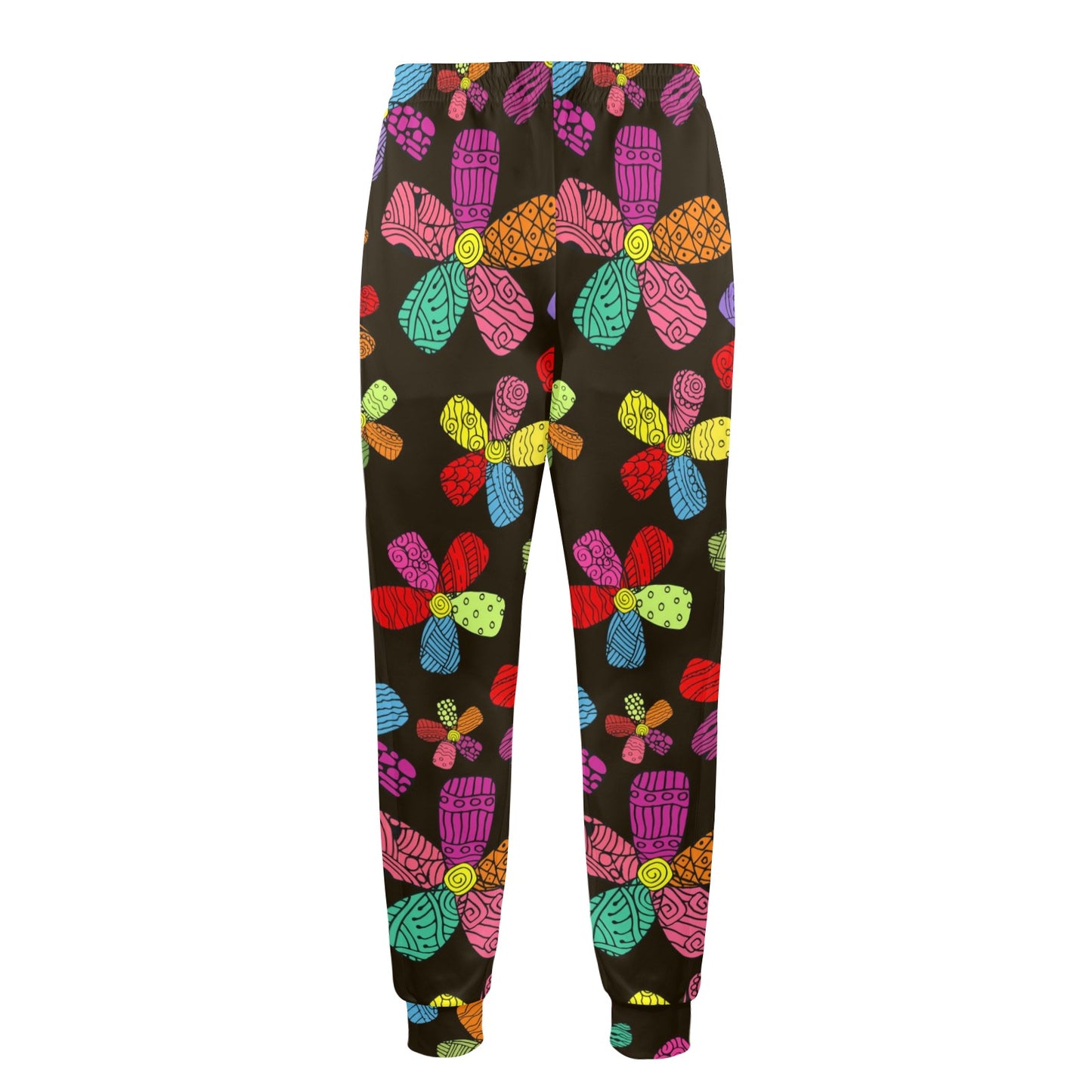 Flower Power Colorful Print Pattern Men's Casual Track Pants