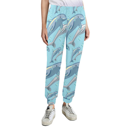 Dolphin Print Pattern Women's Casual Track Pants