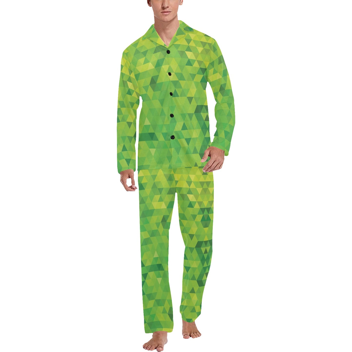 Geometric Print Design LKS402 Men's Long Pajama Set