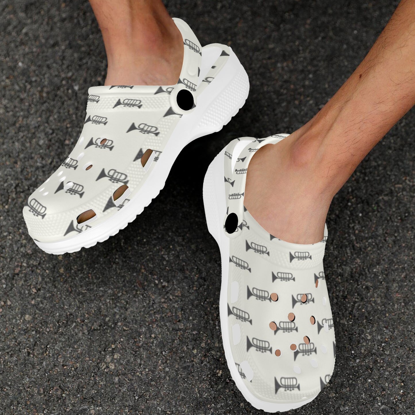 Trumpet Pattern Themed Print Unisex Clogs Shoes