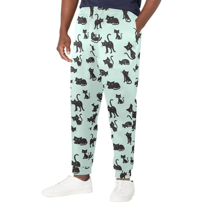 Black Cat Pattern Print Design 04 Men's Casual Track Pants