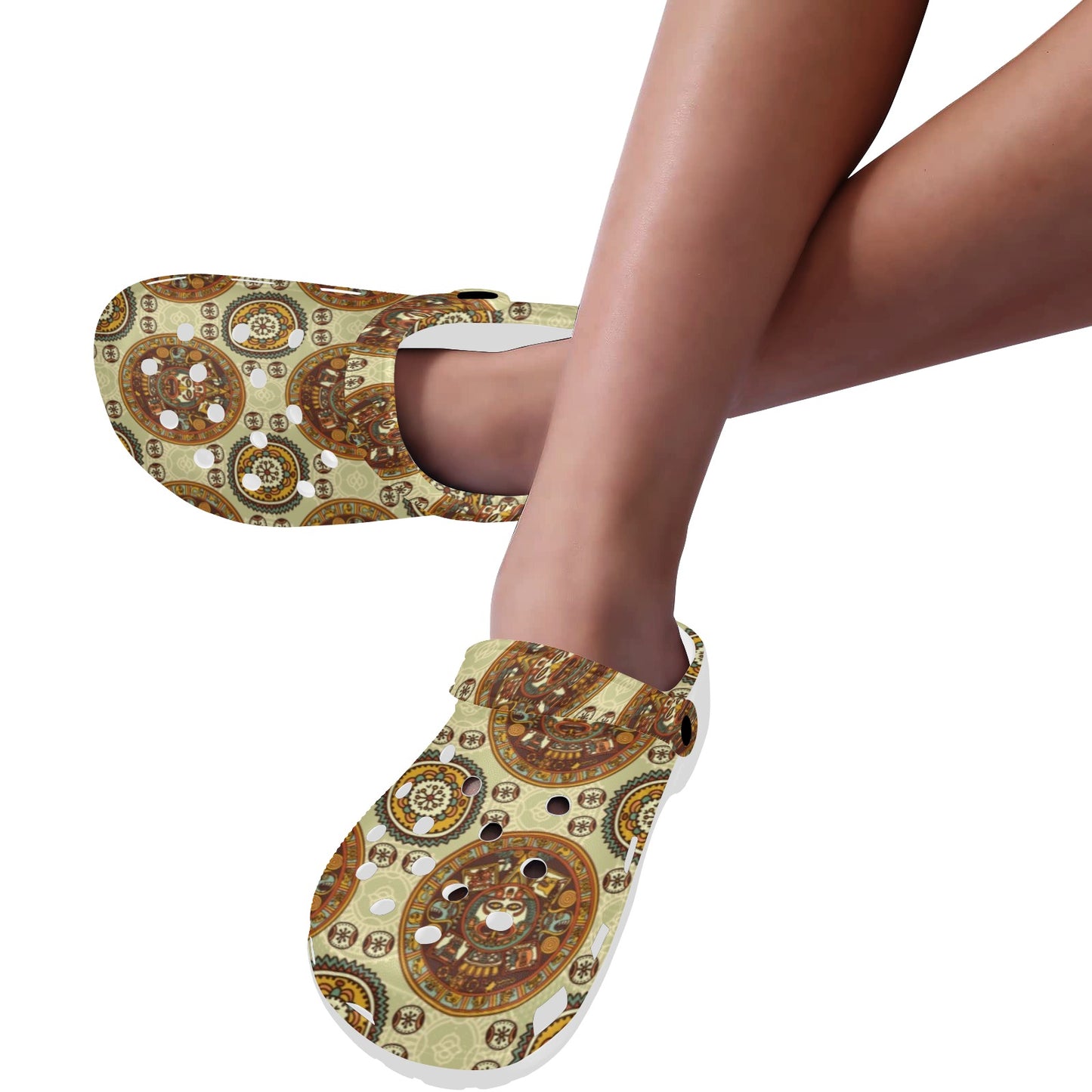 Calendar Aztec Themed Print Pattern Unisex Clogs Shoes