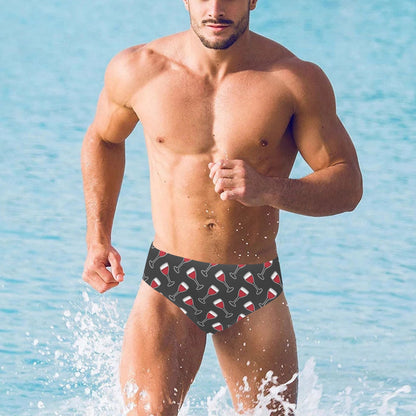 Wine Print Design LKS308 Men's Swimming Briefs