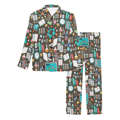 Science Print Design LKS303 Men's Long Pajama Set
