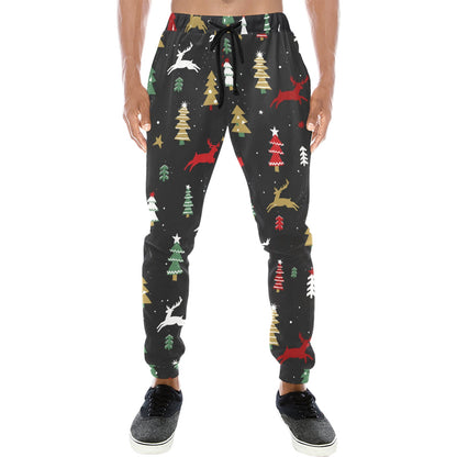 Christmas Tree Deer Style Pattern Print Design 03 Men's Sweatpants