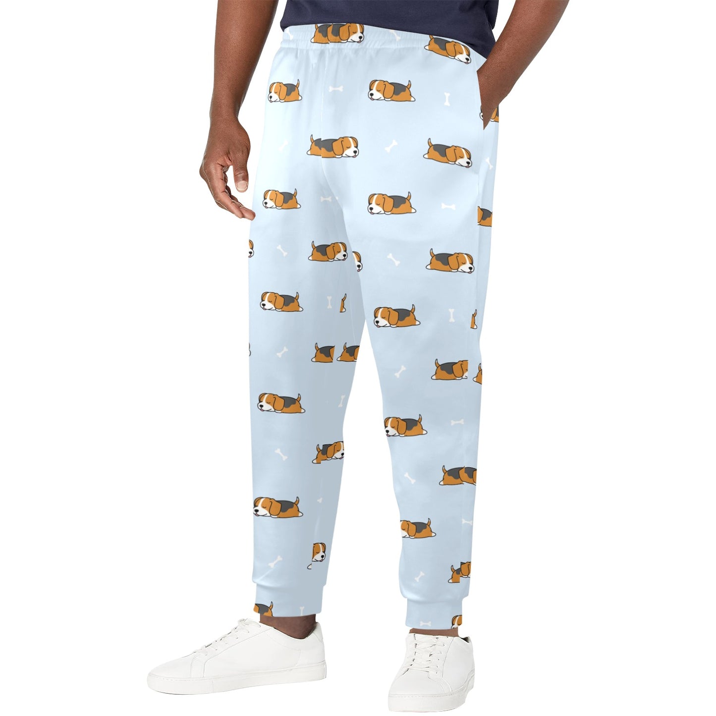 Beagle Pattern Print Design 06 Men's Casual Track Pants